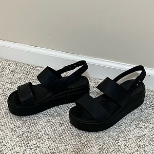 Crocs, Brooklyn Low Wedge Sandal Shoes